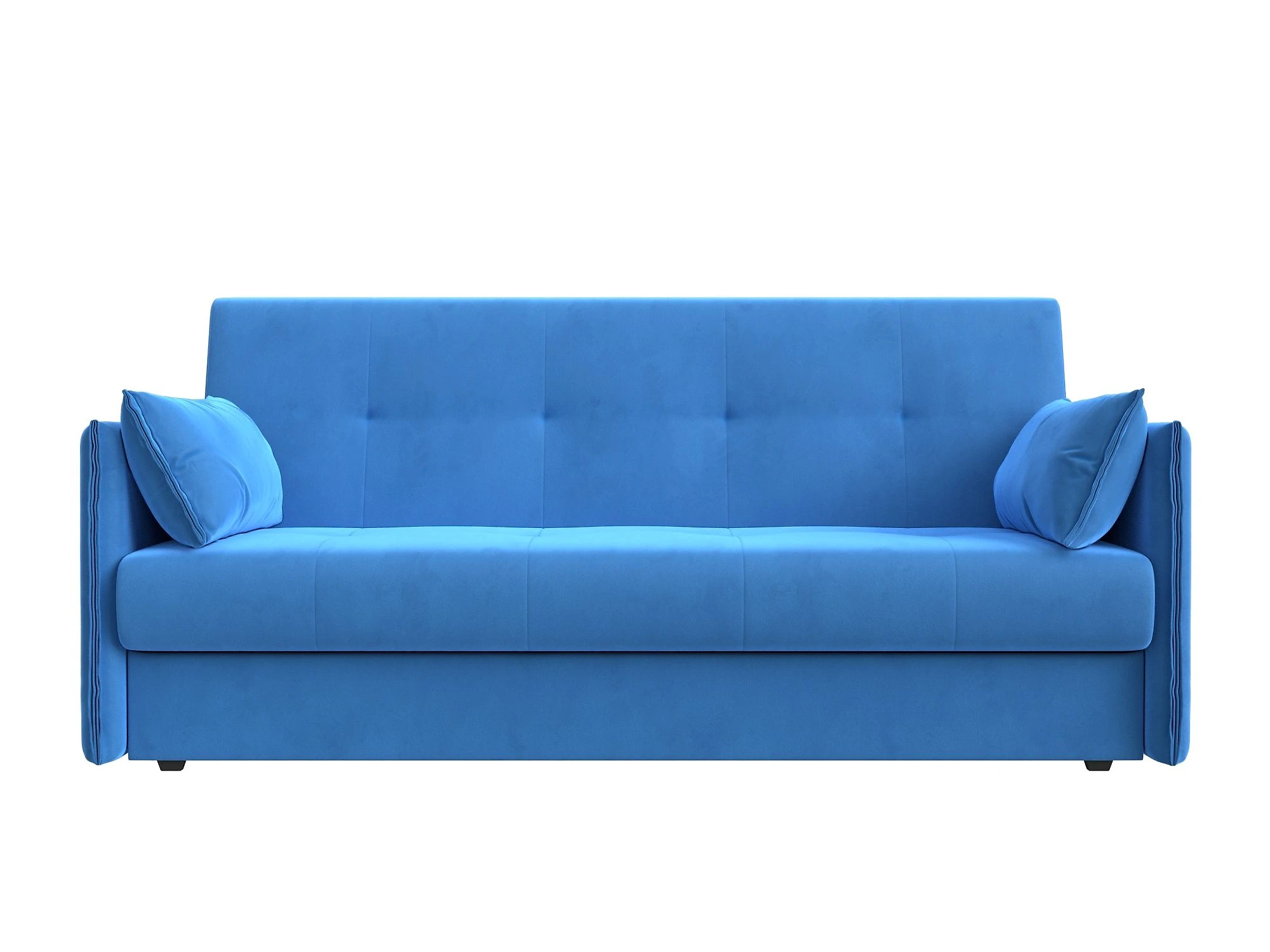 Синий прямой диван Лига-018 Плюш Дизайн 5 книжка