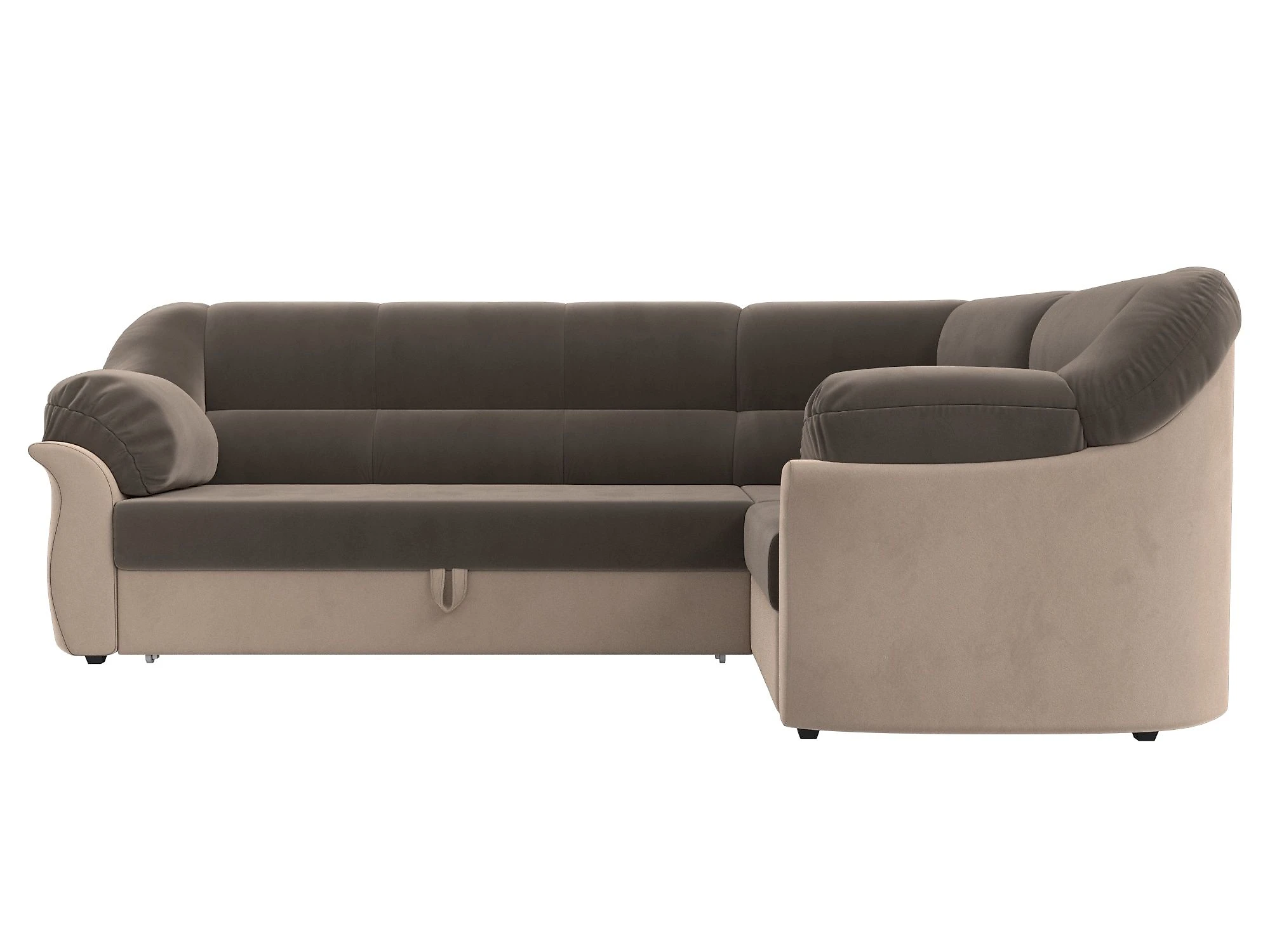 Угловой диван из велюра Карнелла Плюш Дизайн 4