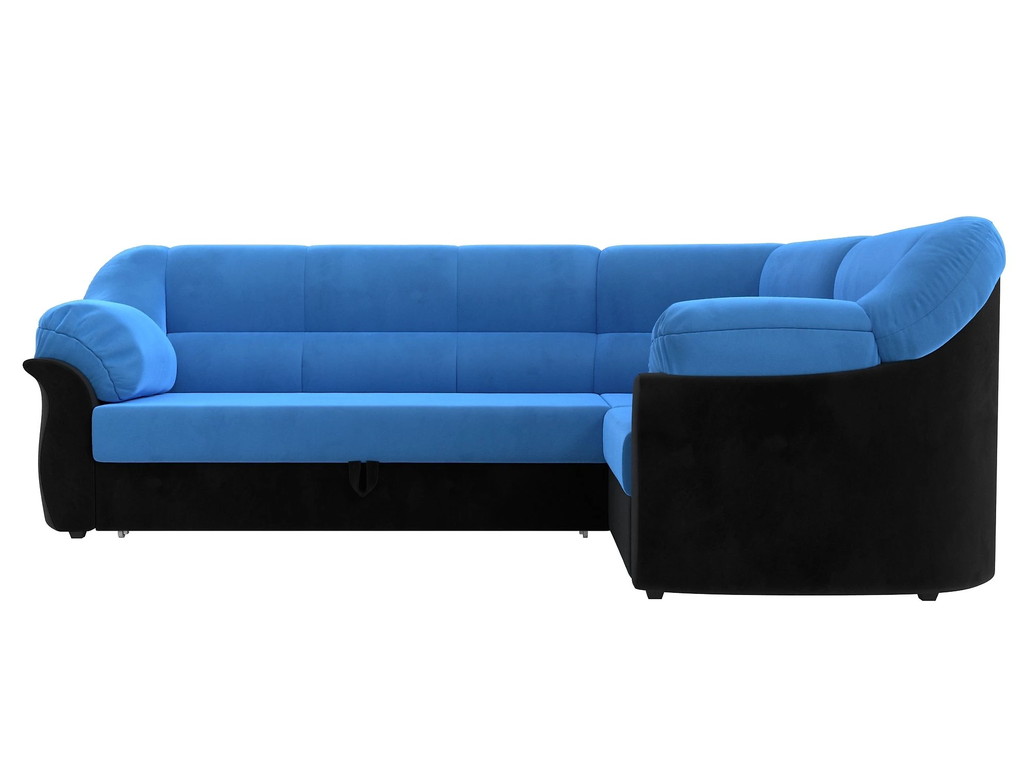 Угловой диван голубой Карнелла Плюш Дизайн 3