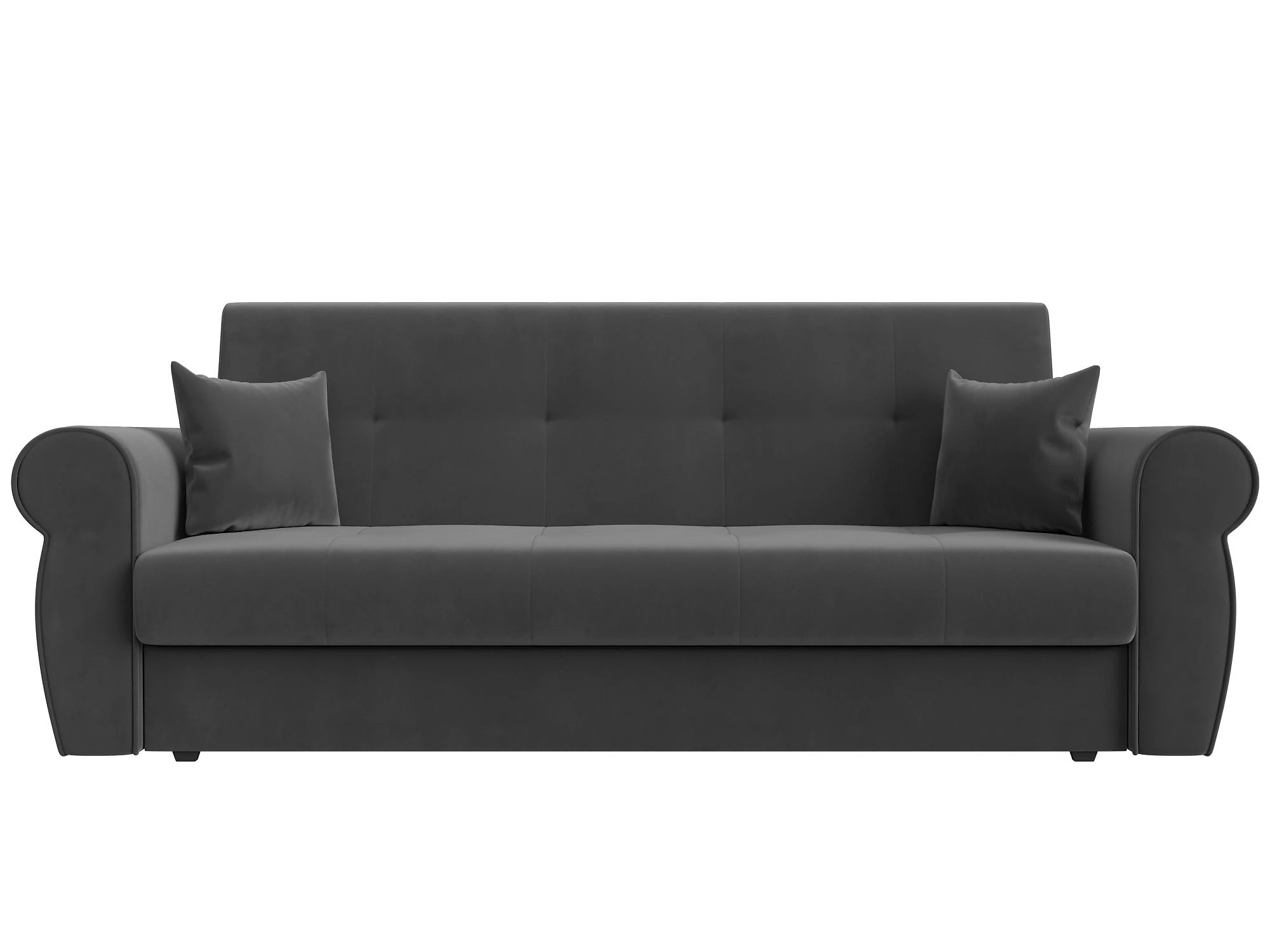 Прямой диван серого цвета Лига-019 Плюш Дизайн 11 книжка