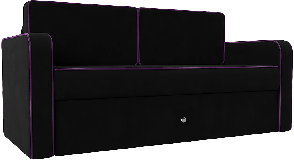 кресло кровать для детей Смарт Вельвет Черный-Фиолетовый