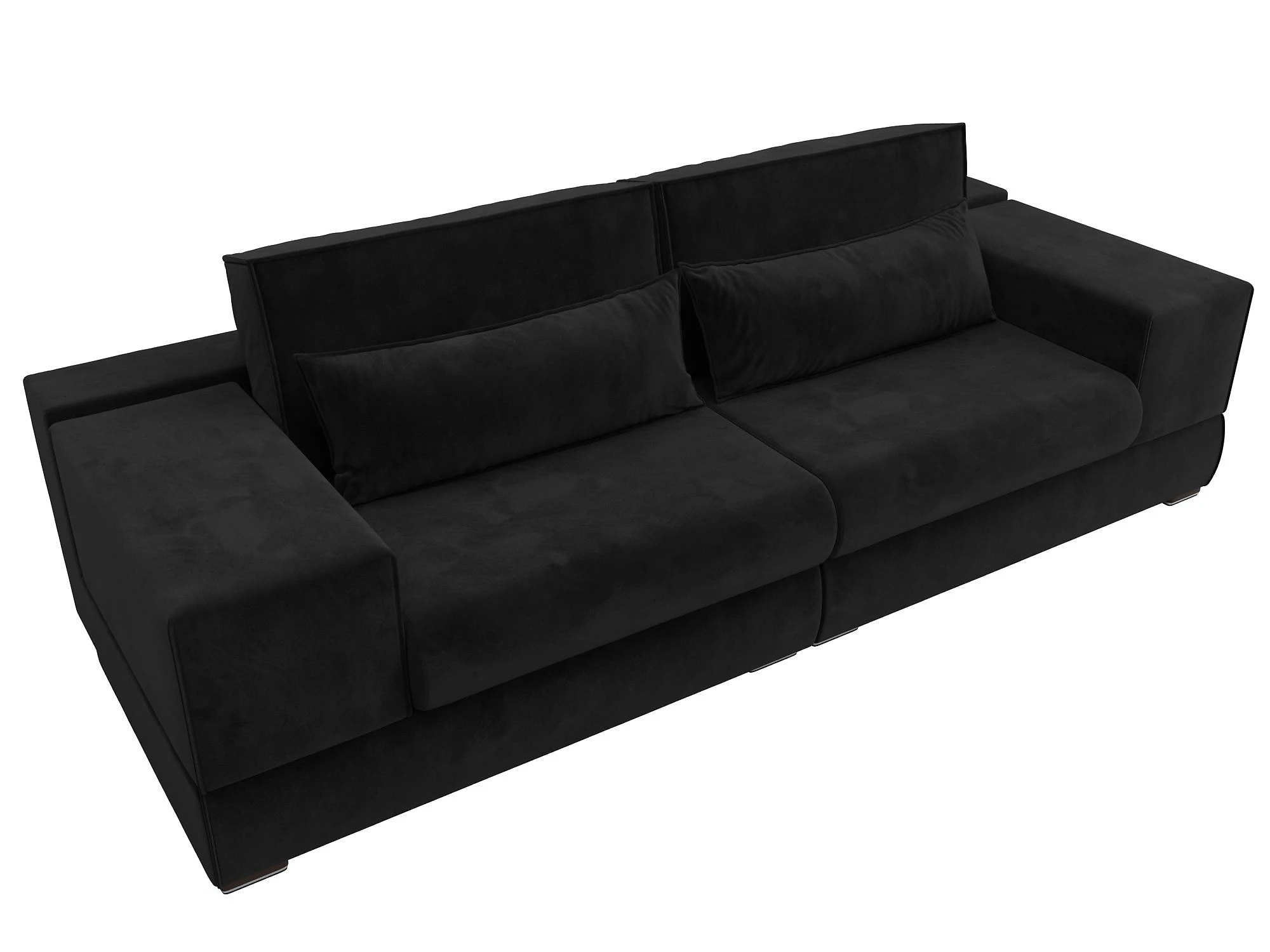 Черный диван еврокнижка Лига-037 Плюш Дизайн 1