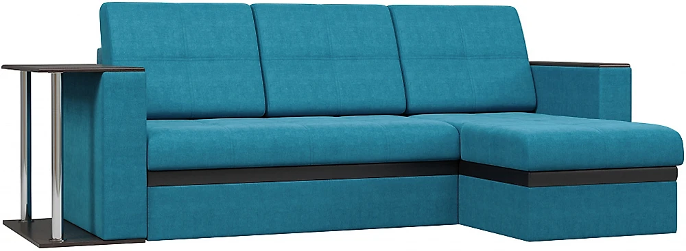Угловой диван с ящиком для белья Атланта Азур со столиком