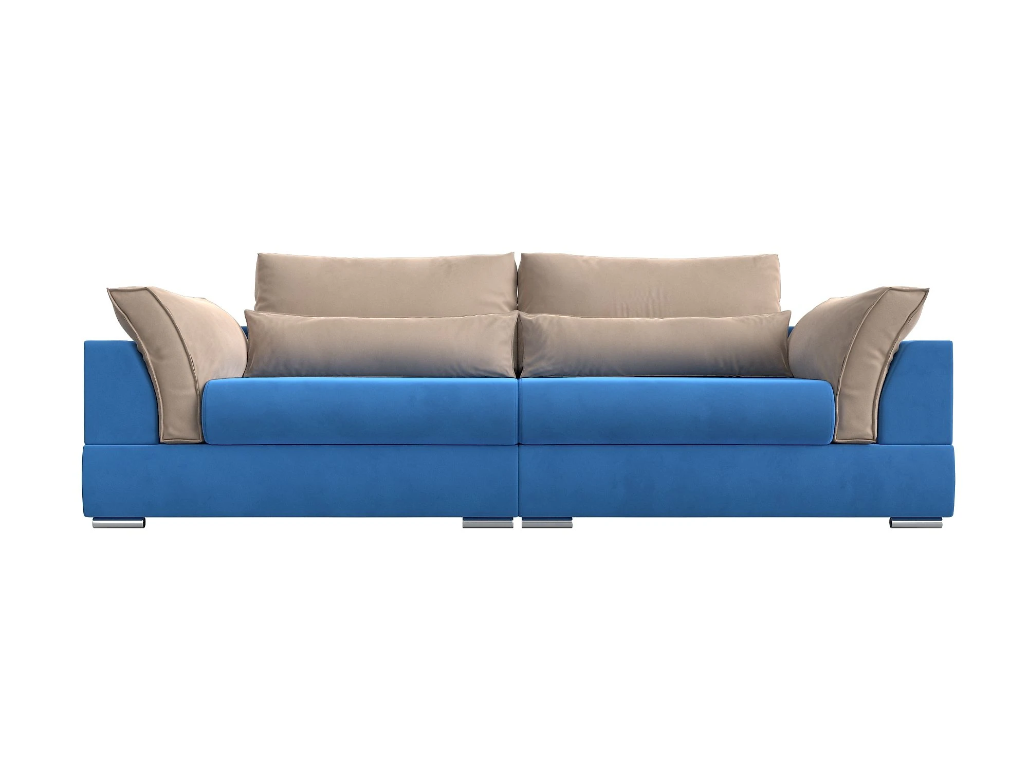 Синий прямой диван Пекин Плюш Дизайн 15