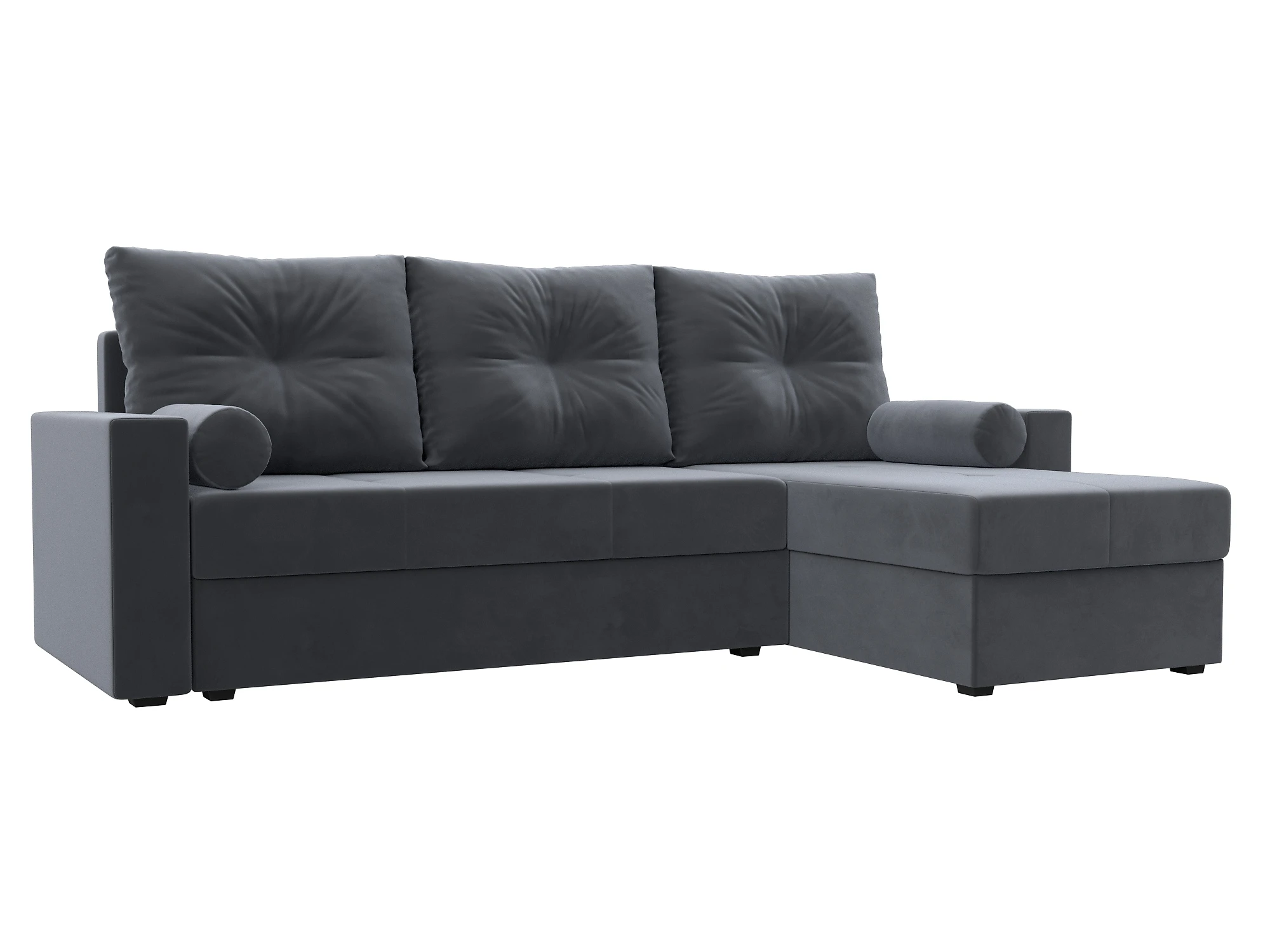 Серый угловой диван Верона Лайт Плюш Дизайн 6