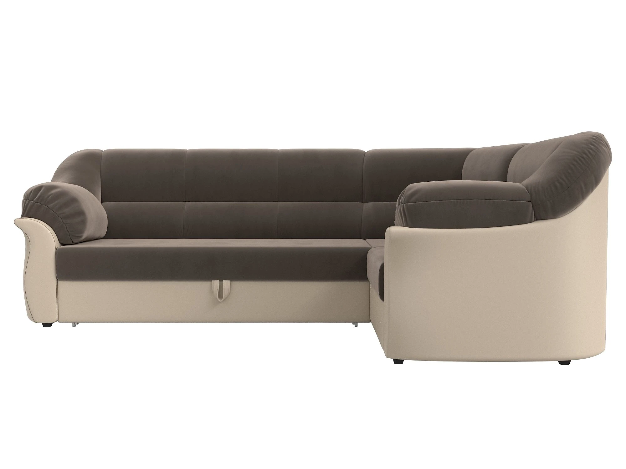 Угловой диван без подушек Карнелла Плюш Дизайн 5