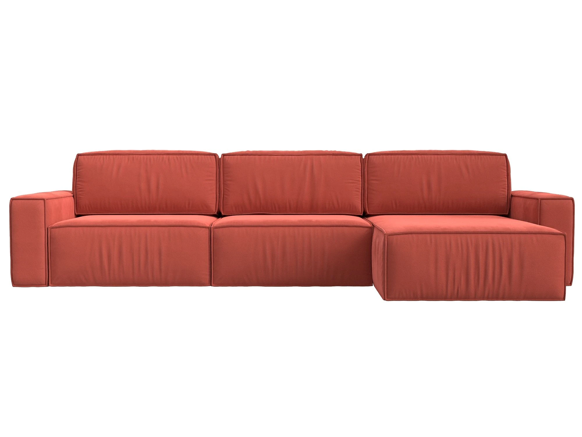 Угловой диван красный Прага Классик лонг Дизайн 5