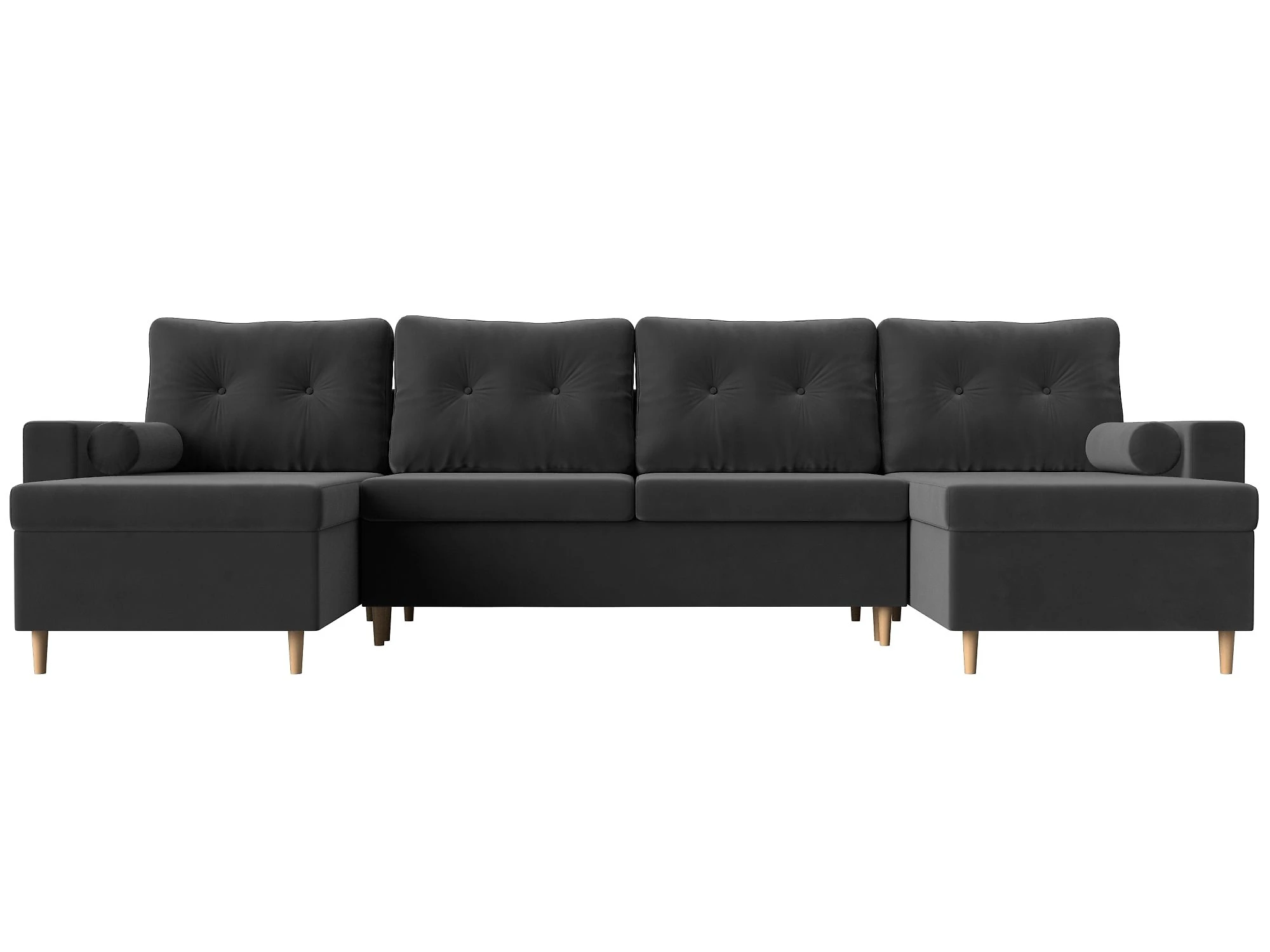 Серый диван еврокнижка Белфаст-П Плюш Дизайн 6