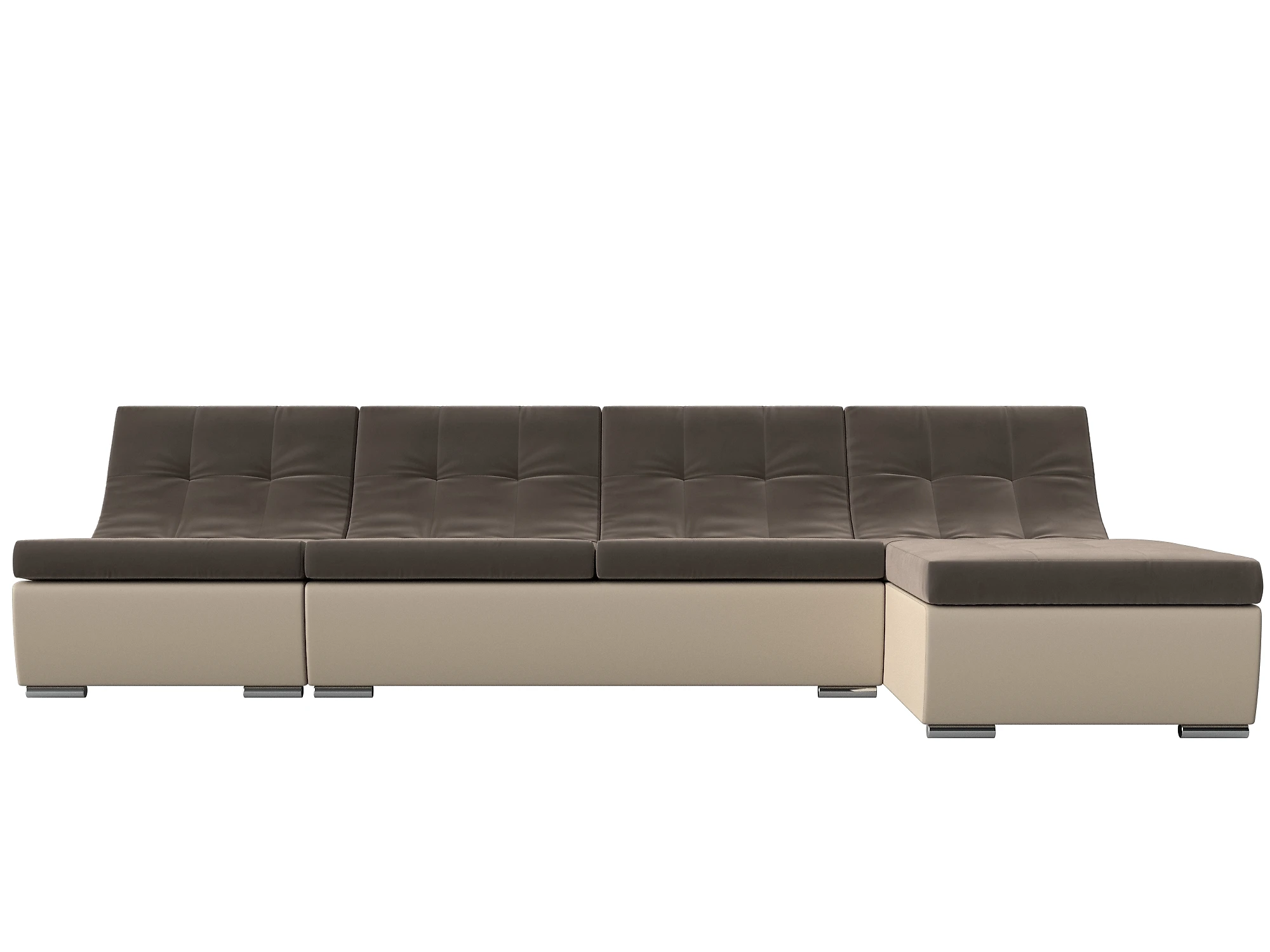 Угловой диван без подушек Монреаль Плюш Дизайн 2