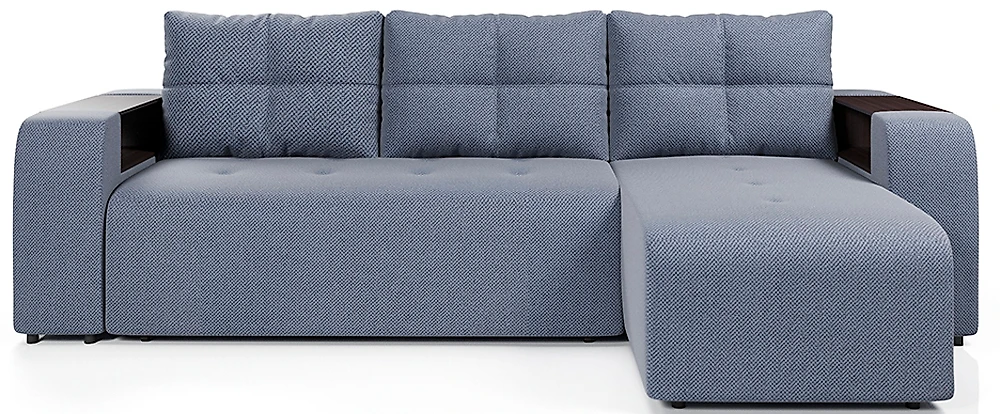 Угловой диван с ящиком для белья Дуглас Плюш Блу