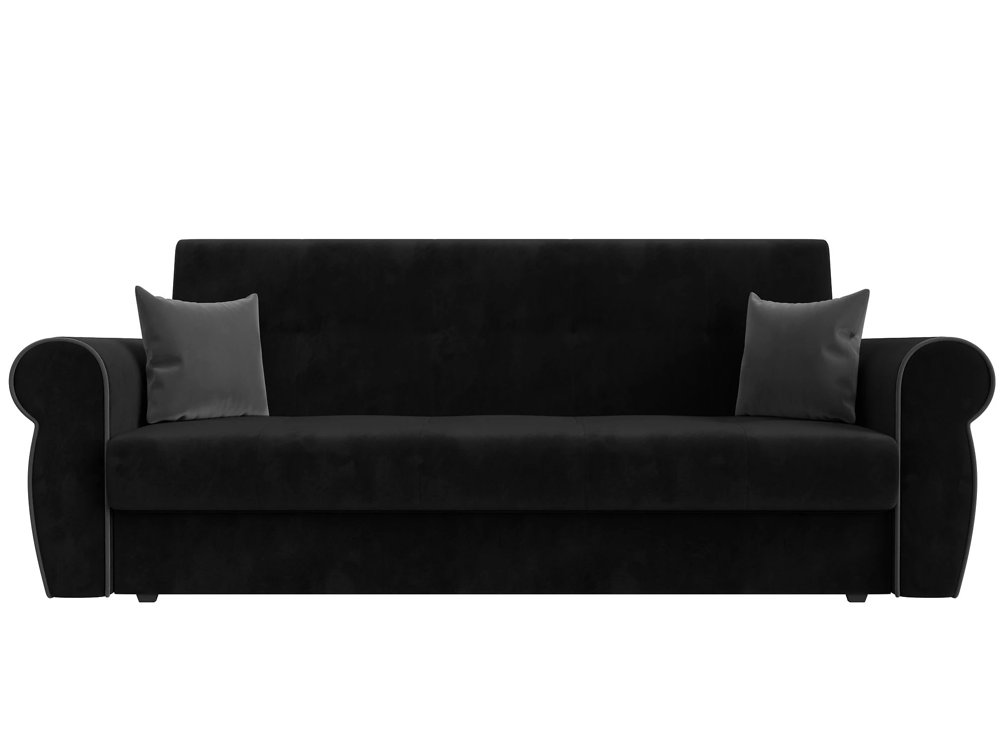Прямой диван серого цвета Лига-019 Плюш Дизайн 16 книжка