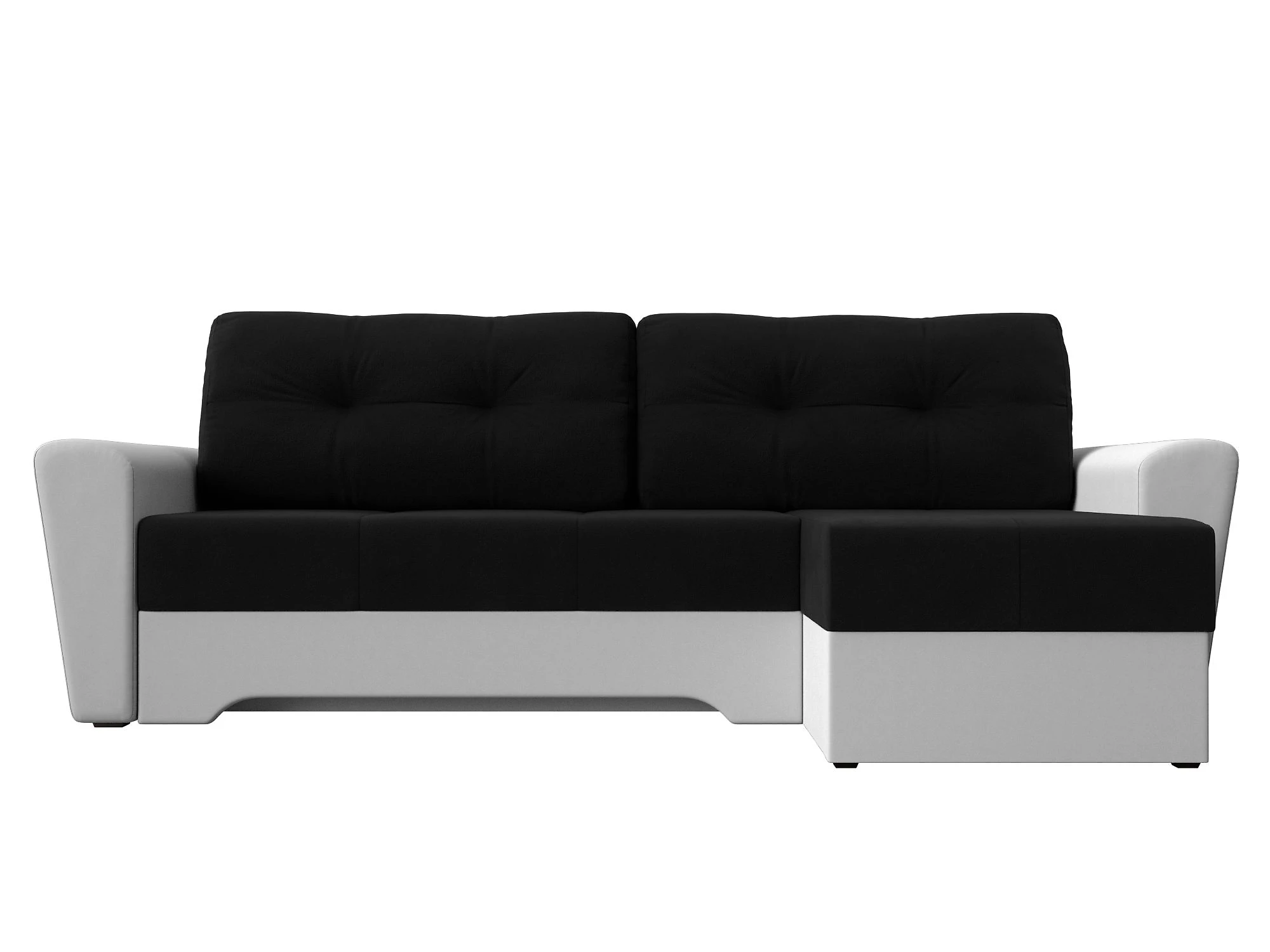Угловой диван черно-белый Амстердам Дизайн 12