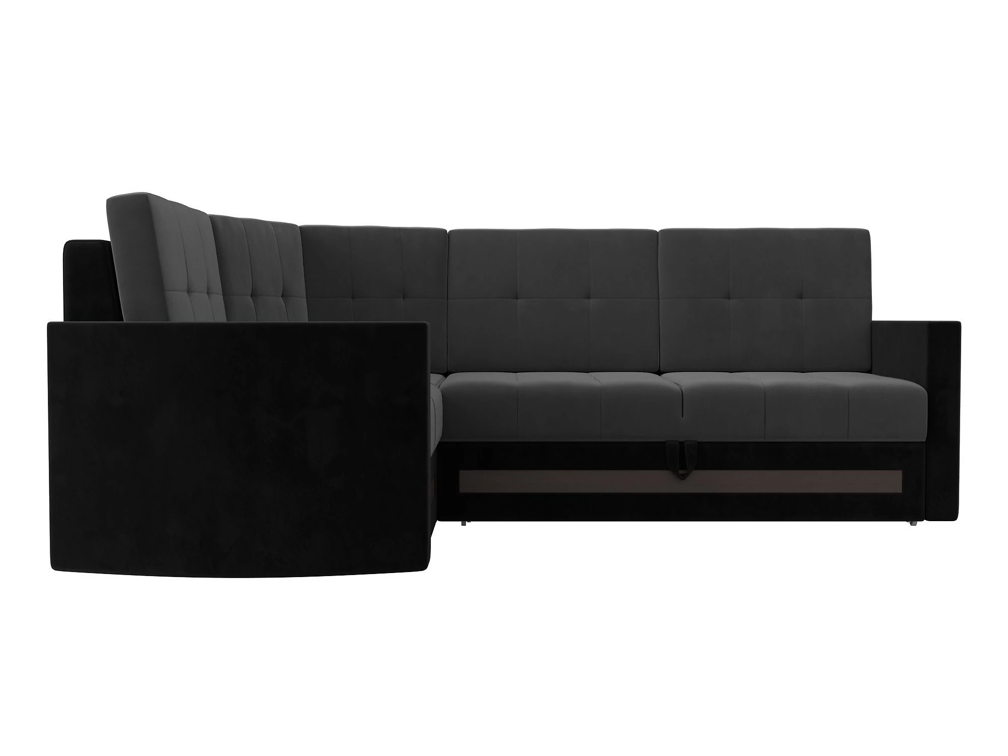 Серый угловой диван Белла Плюш Дизайн 12