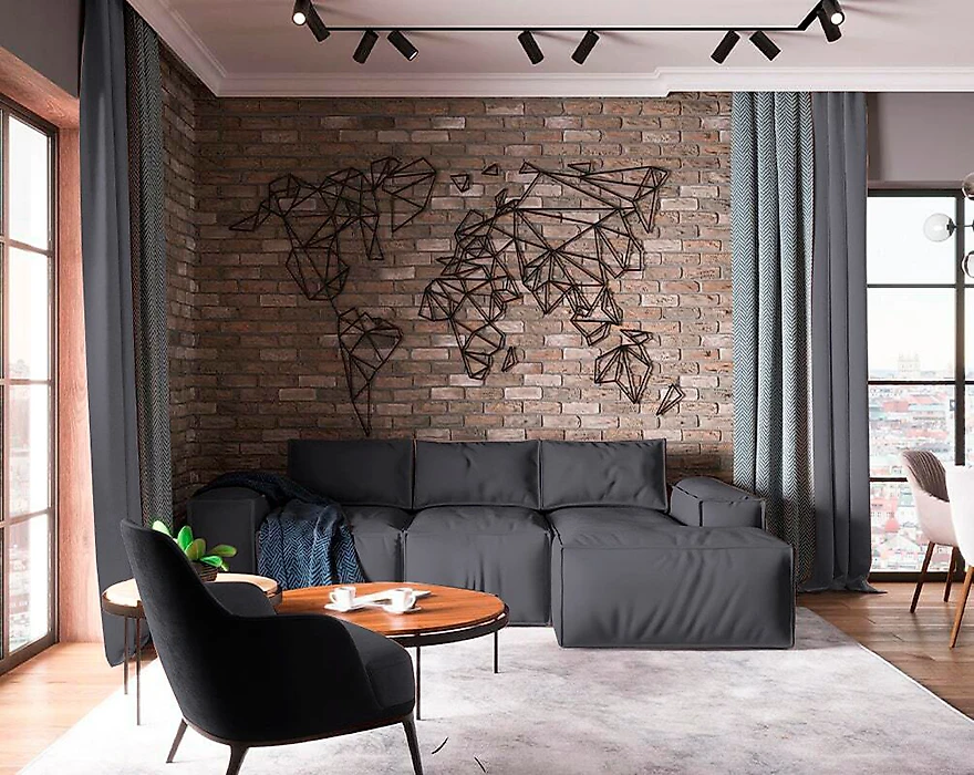 Высокий угловой диван Loft Lux Дизайн 4