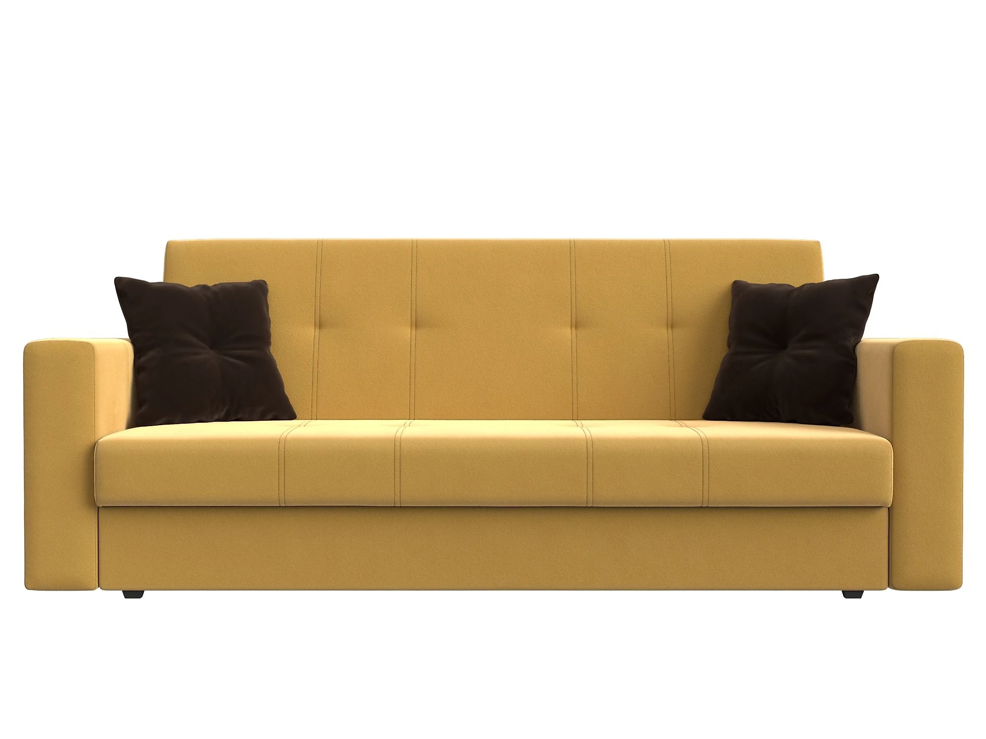 Жёлтый прямой диван Лига-016 Дизайн 3 книжка