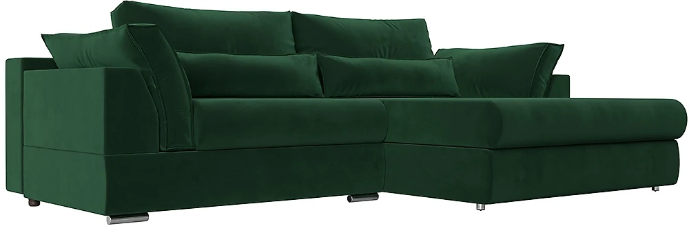 Угловой диван с правым углом Пекин Велюр Грин