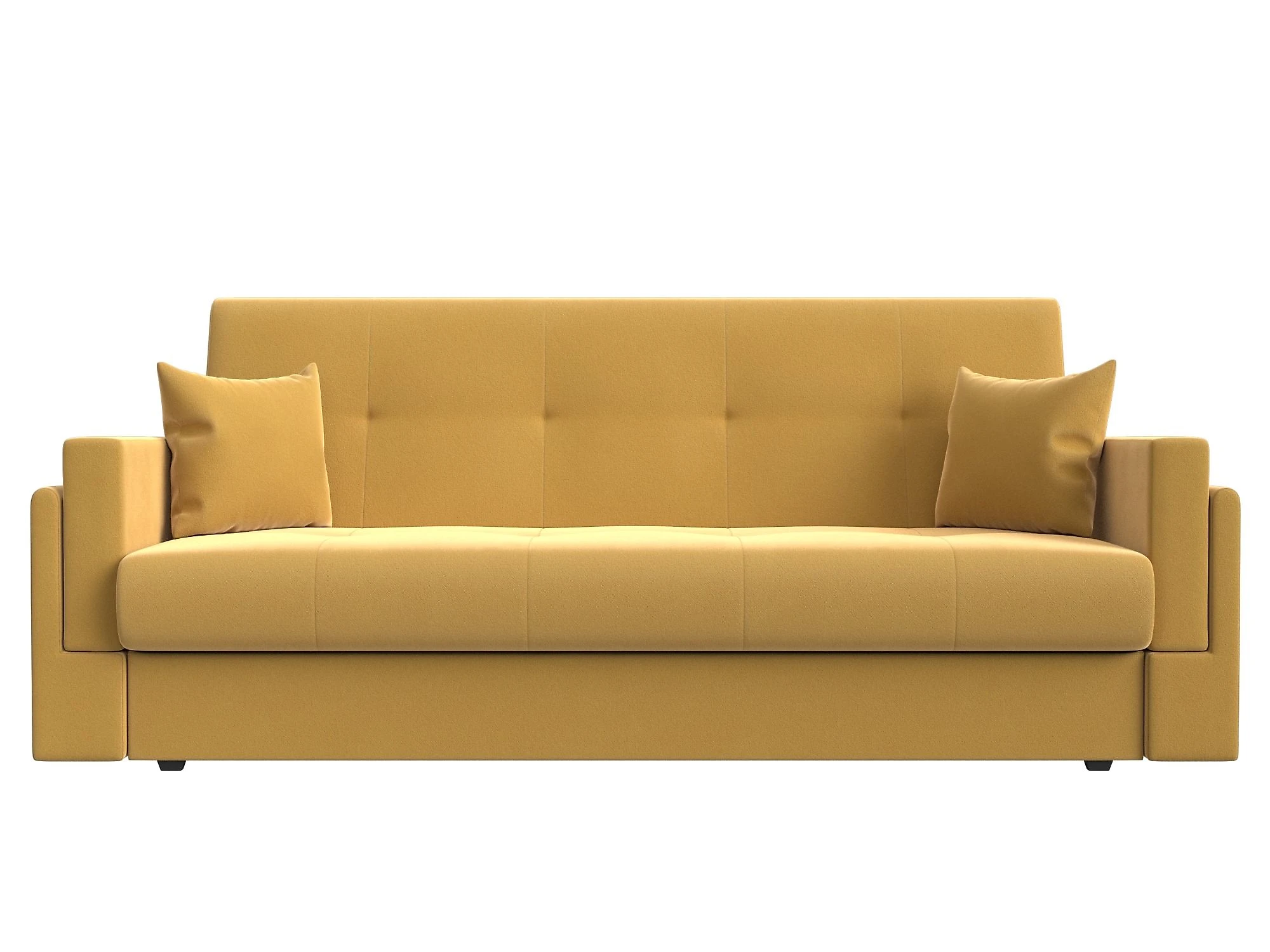 Жёлтый прямой диван Лига-015 Дизайн 11 книжка