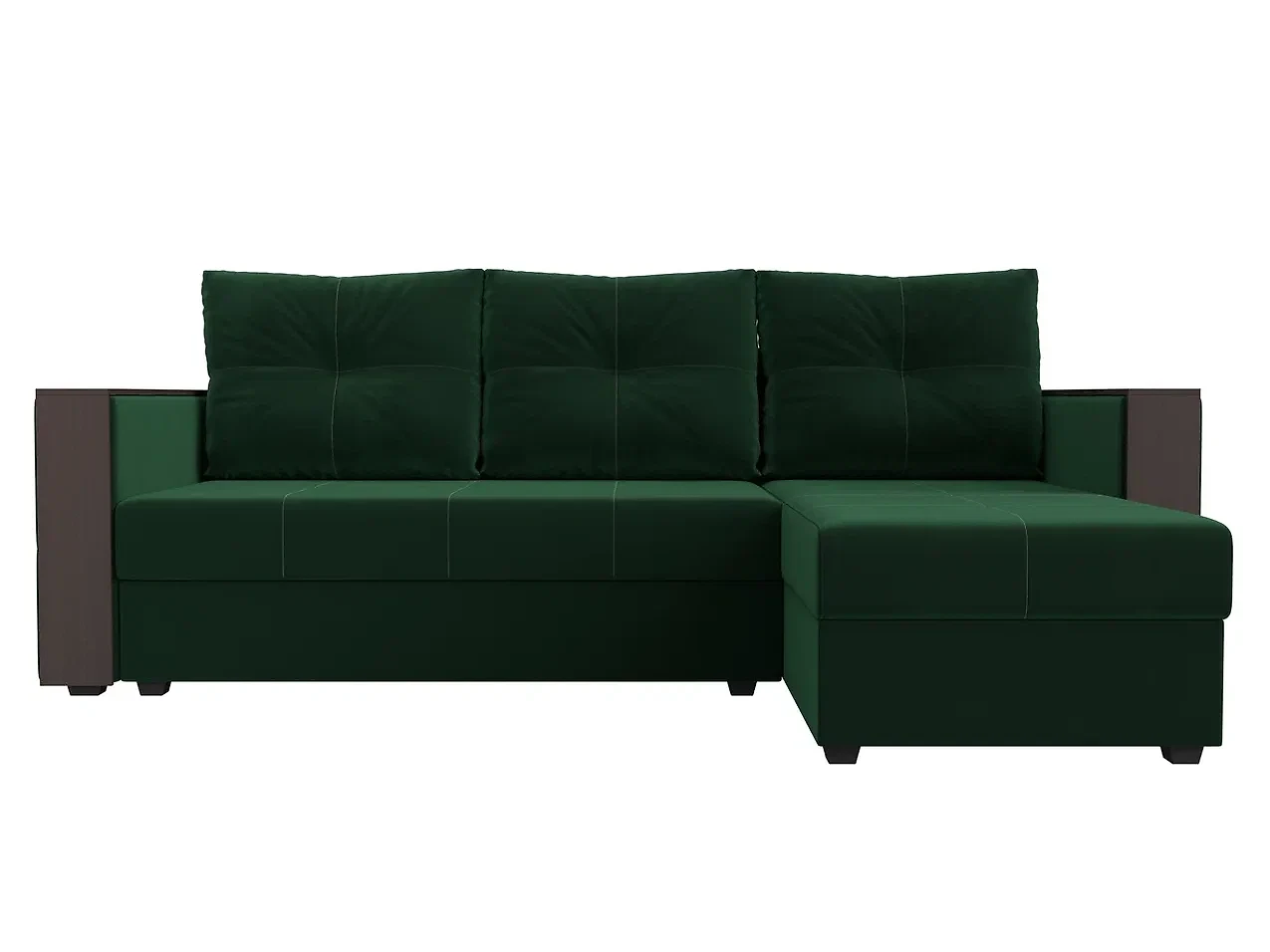 Зелёный угловой диван Валенсия Лайт Плюш Дизайн 4