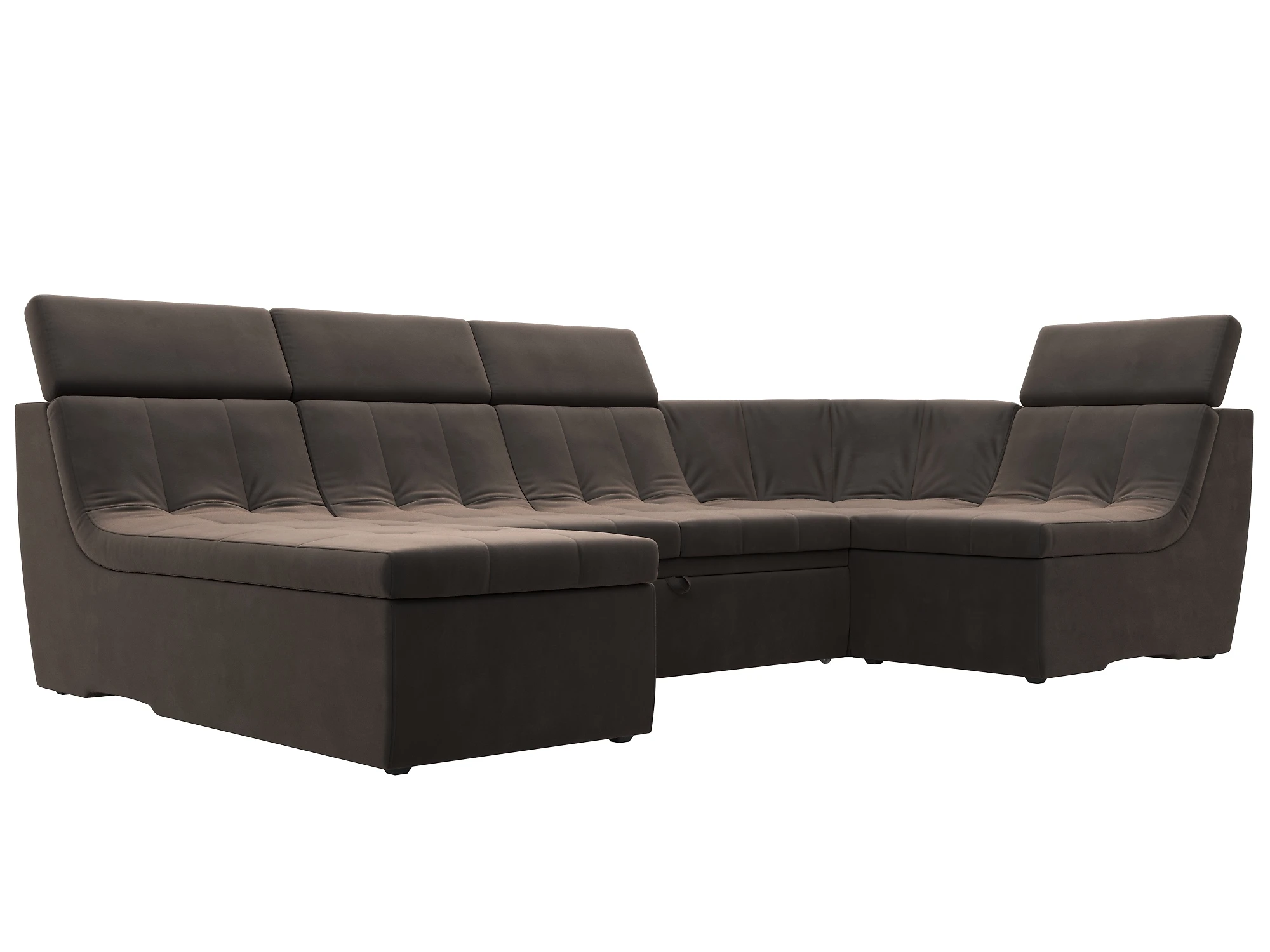 Коричневый модульный диван Холидей Люкс-П Плюш Дизайн 5