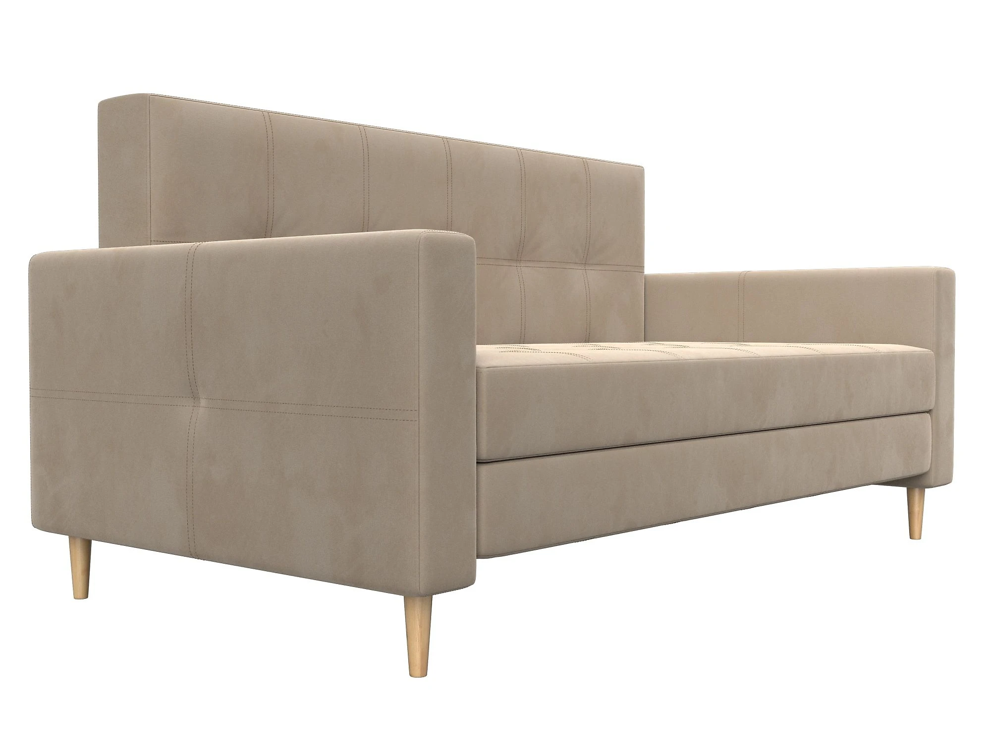 Прямой диван из велюра  Лига-038 Плюш Дизайн 1