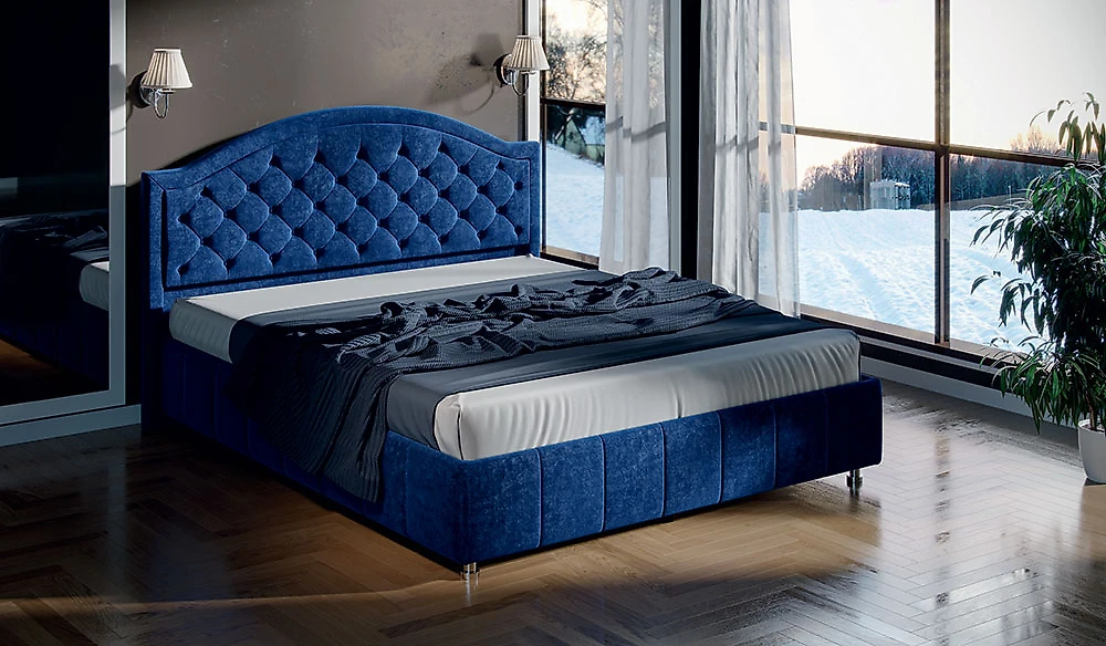 Кровать из ЛДСП  295 Синяя