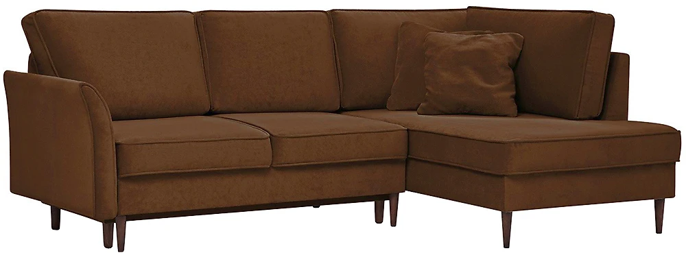 Угловой диван с ящиком для белья Джулия Софт Браун