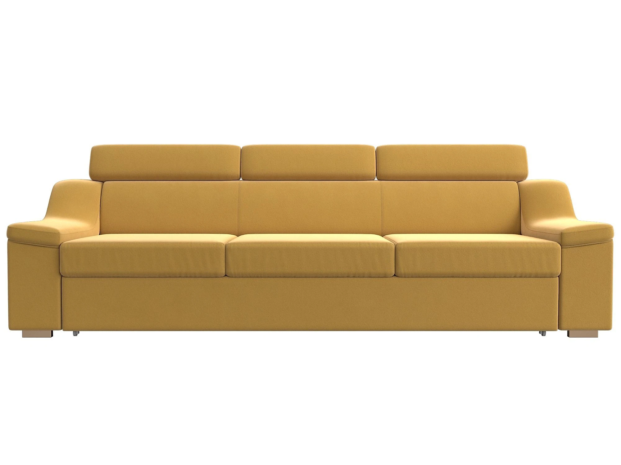 Жёлтый прямой диван Линдос Дизайн 3