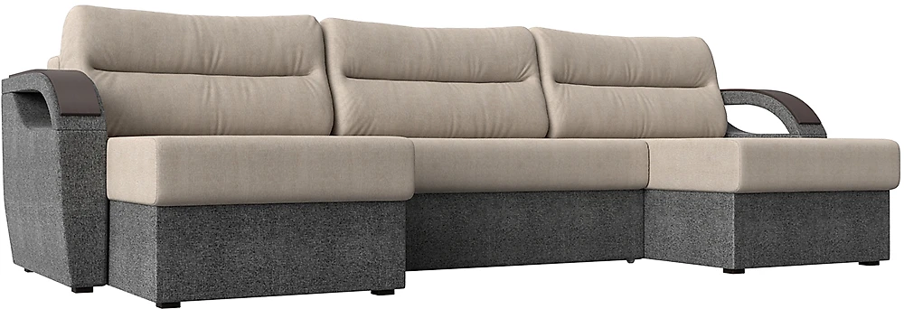 Угловой диван с подушками Форсайт Кантри Беж-Грей