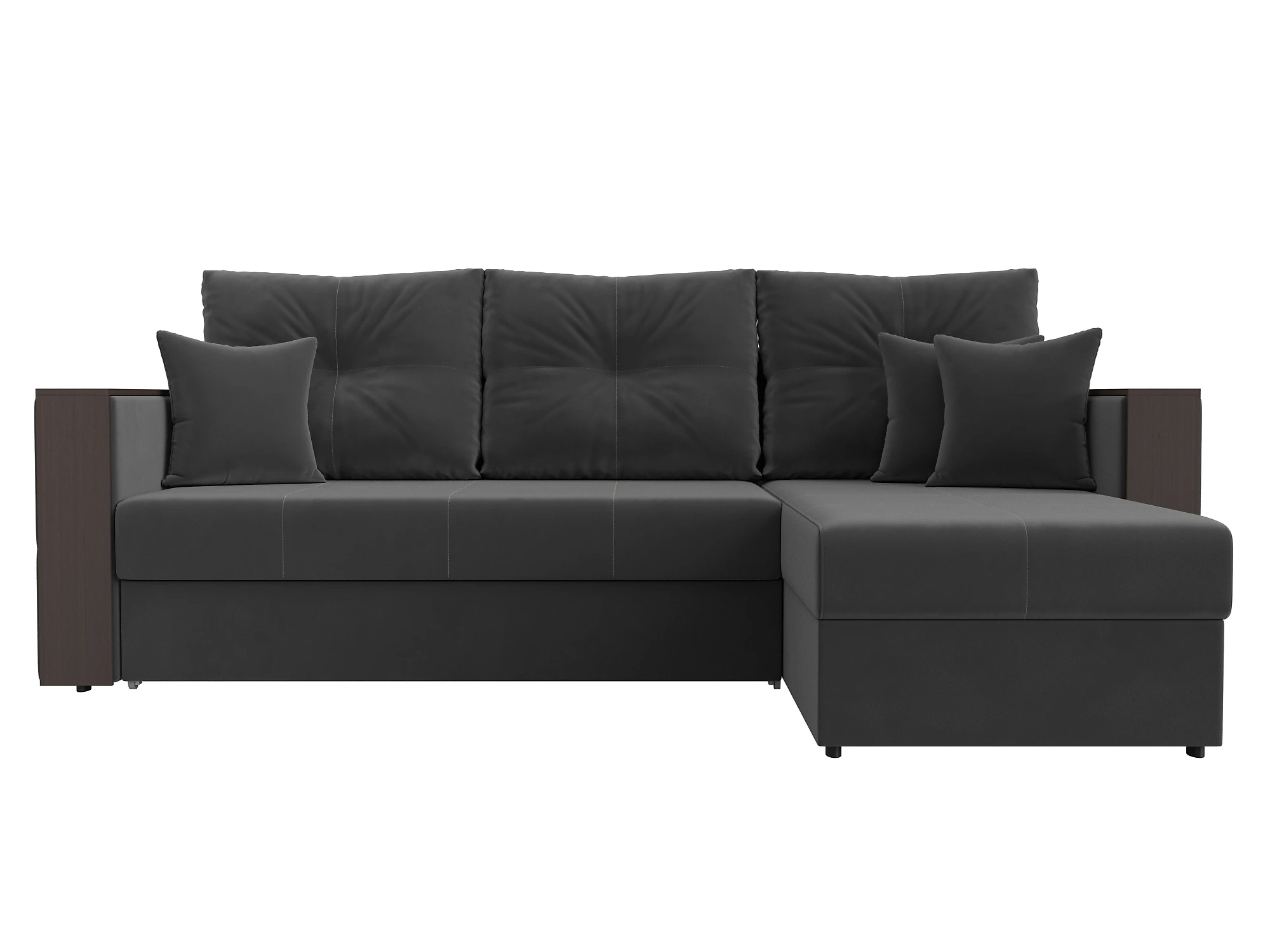 Серый угловой диван Валенсия Плюш Дизайн 6
