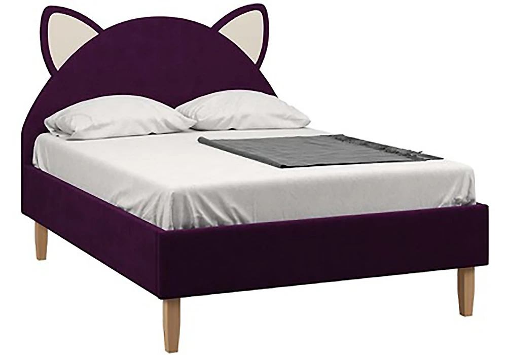 Кровать односпальная с ортопедическим матрасом Китти Фиолет