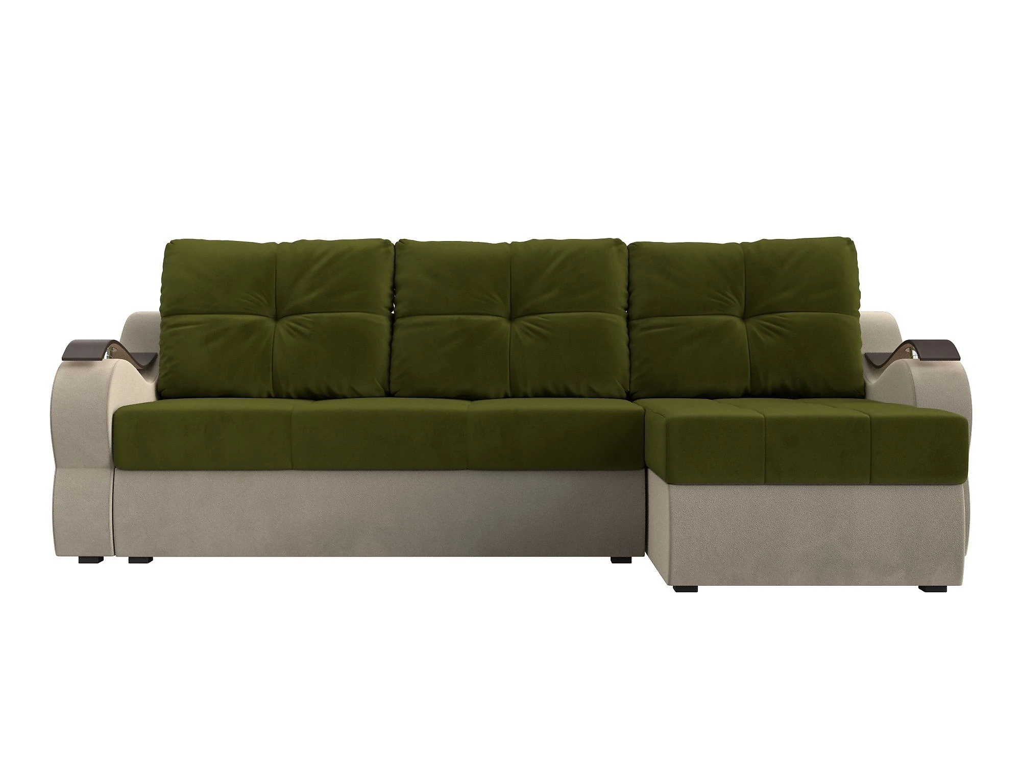 Зелёный угловой диван Меркурий Дизайн 4