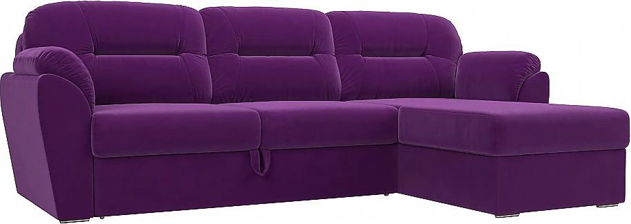 Угловой диван с подлокотниками Бостон Вельвет Виолет