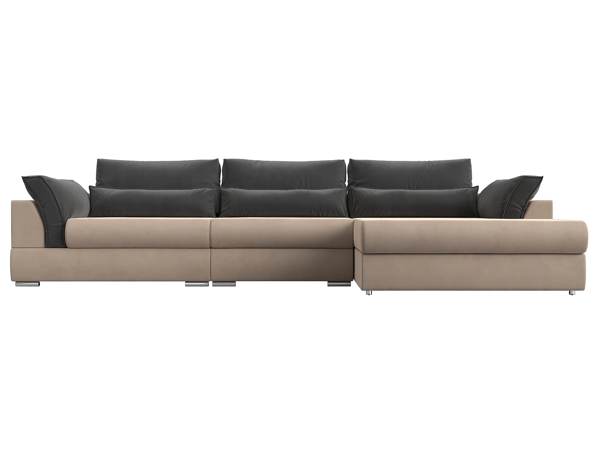 Угловой диван из велюра Пекин Лонг Плюш Дизайн 5