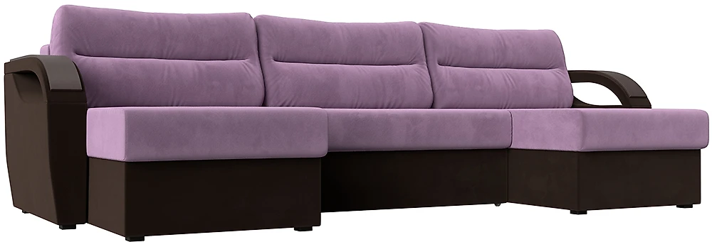 Угловой диван для ежедневного сна Форсайт Вельвет Лилак-Браун