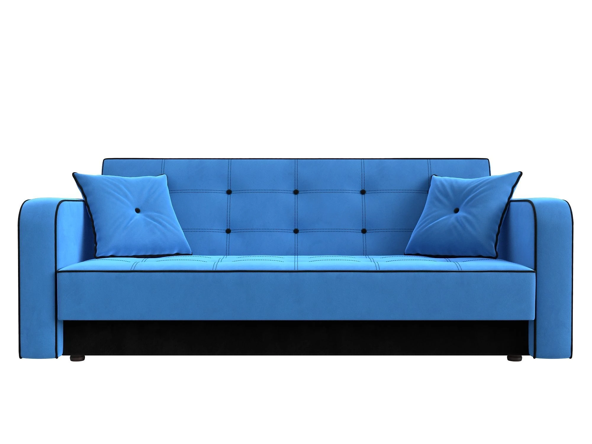 Синий прямой диван Тур Плюш Дизайн 3