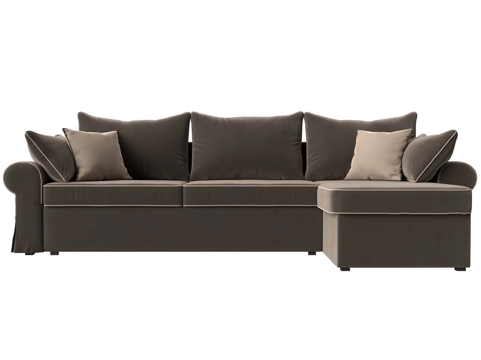 Угловой диван с ящиком для белья Элис Плюш Дизайн 3