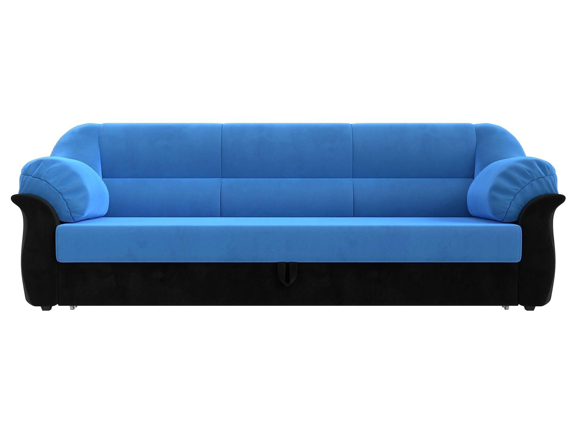 Синий прямой диван Карнелла Плюш Дизайн 8