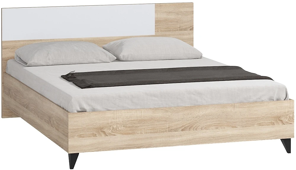 Бежевая двуспальная кровать Ривьера-1 (Марта) Сонома