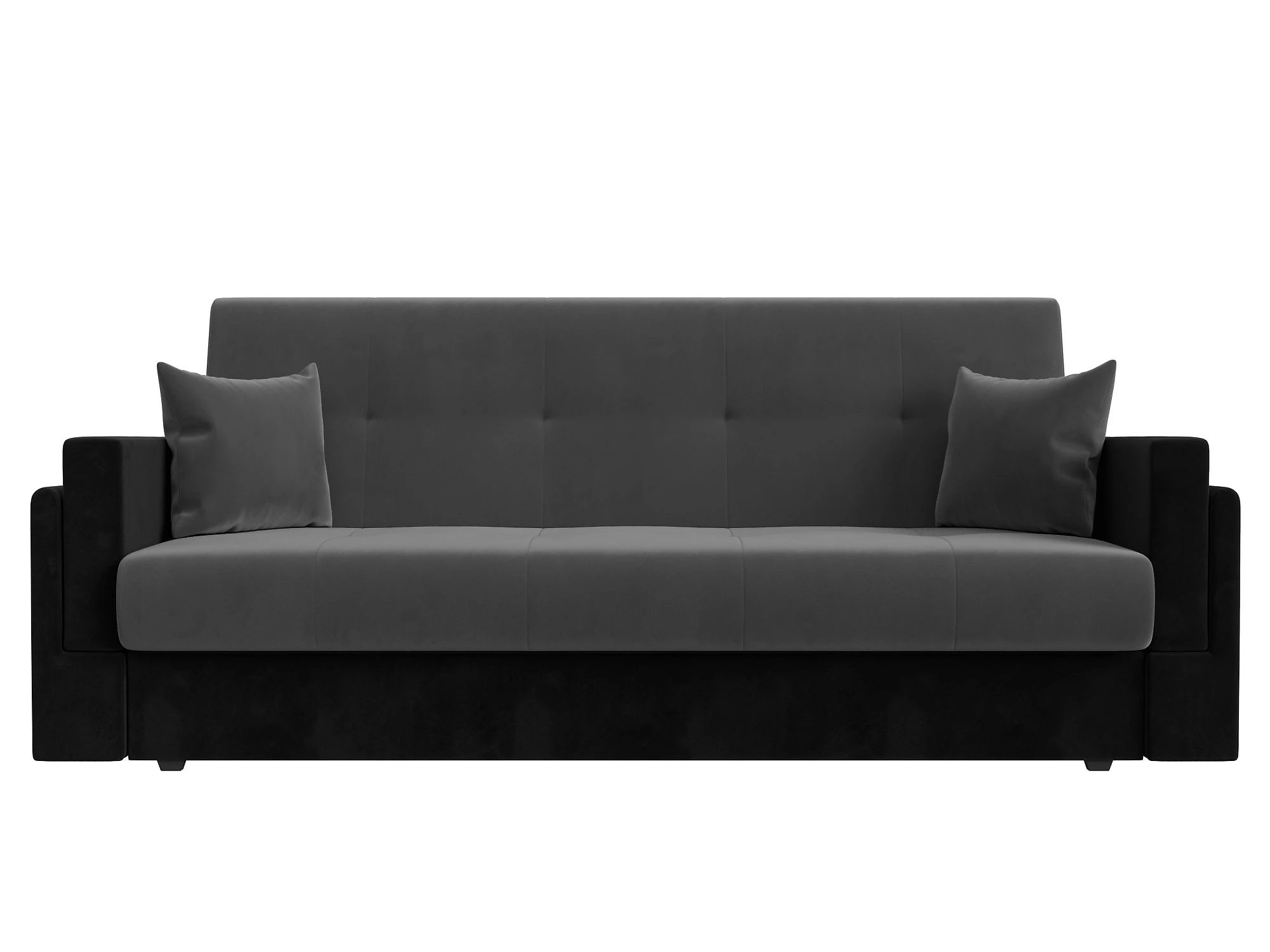 Прямой диван серого цвета Лига-015 Плюш Дизайн 12 книжка