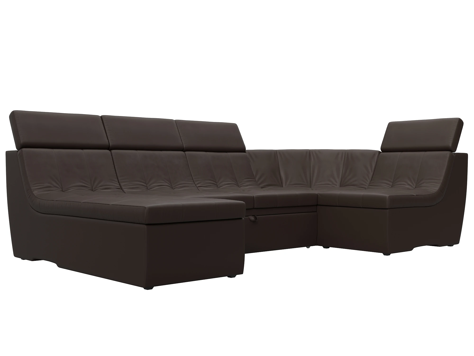 Коричневый модульный диван Холидей Люкс-П Дизайн 11