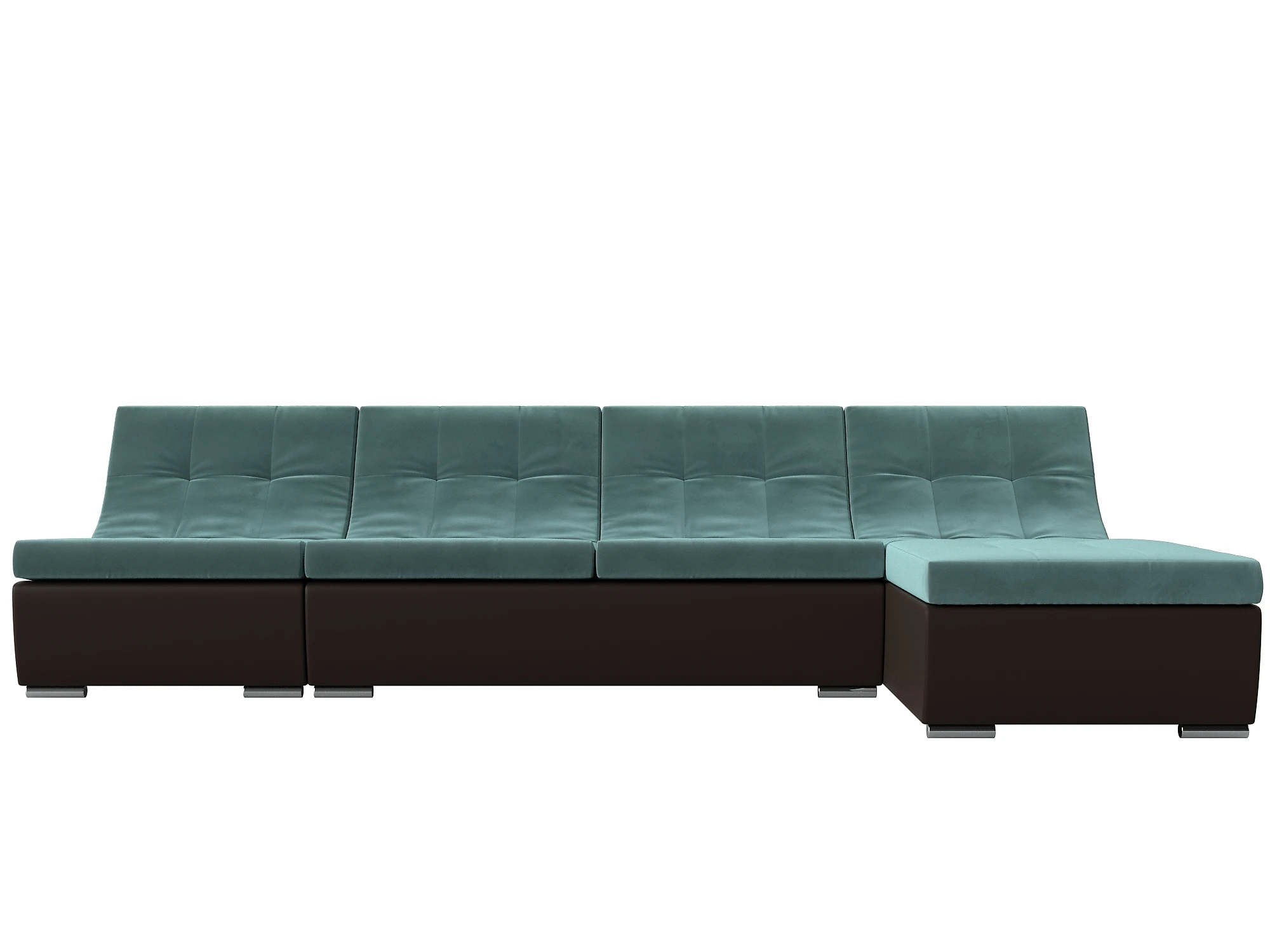 Угловой диван без подушек Монреаль Плюш Дизайн 3