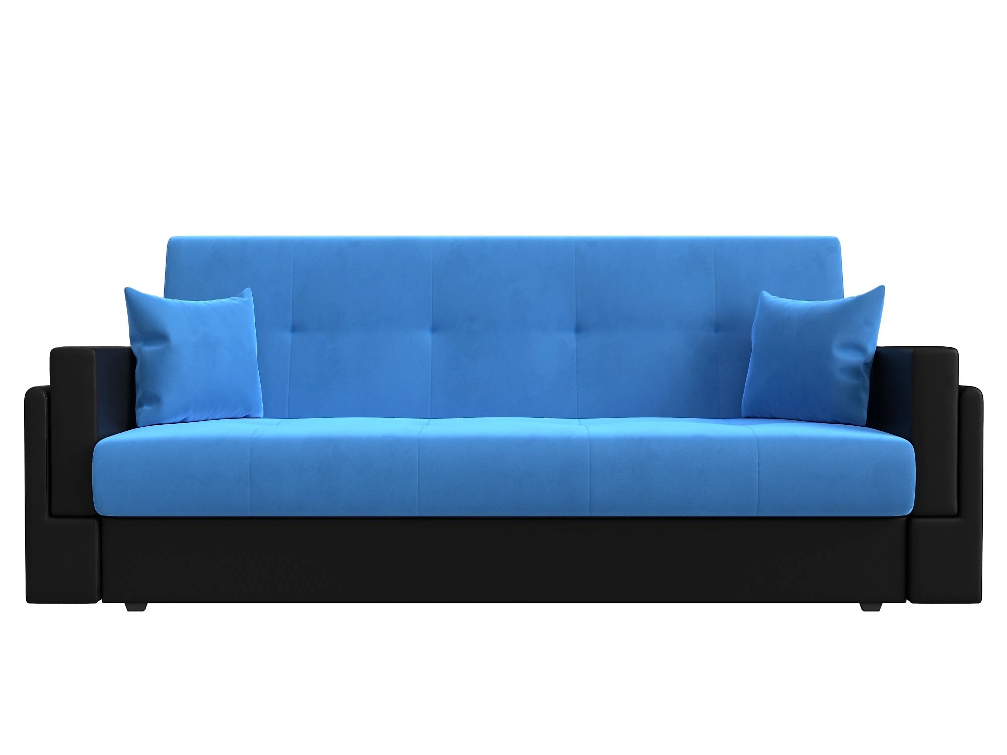 Синий прямой диван Лига-015 Плюш Дизайн 19 книжка