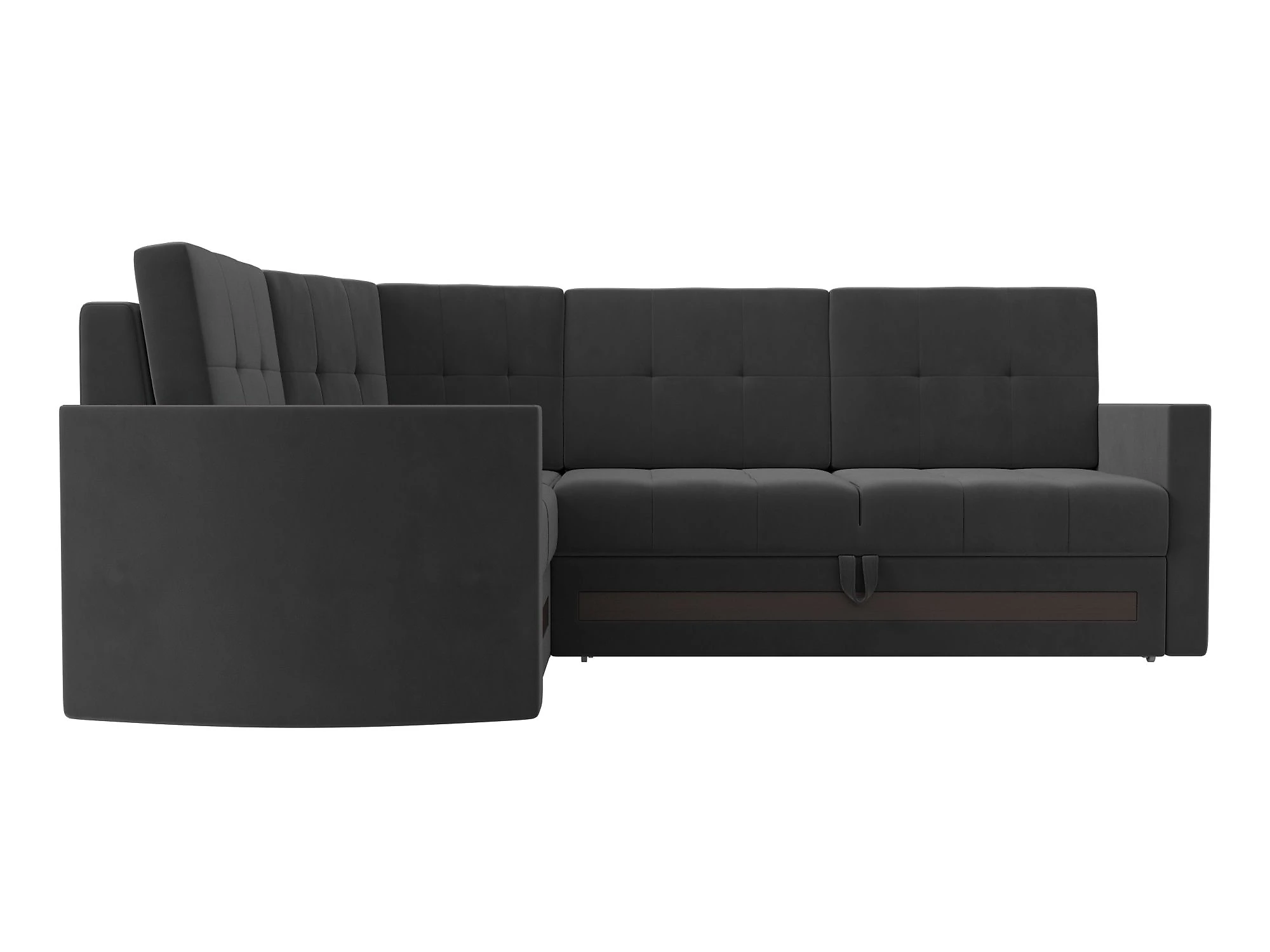Серый угловой диван Белла Плюш Дизайн 11