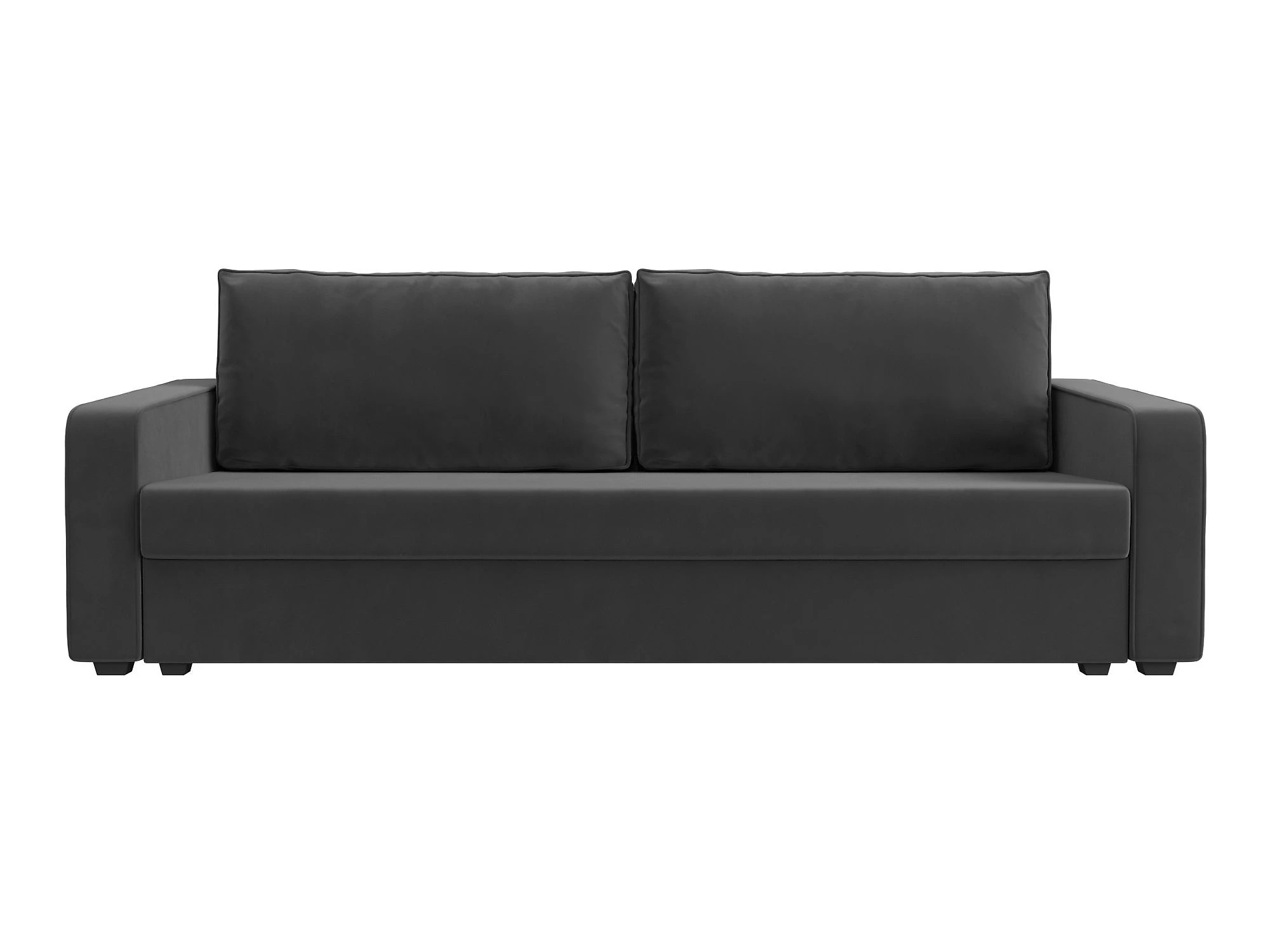Прямой диван серого цвета Лига-009 Плюш Дизайн 6