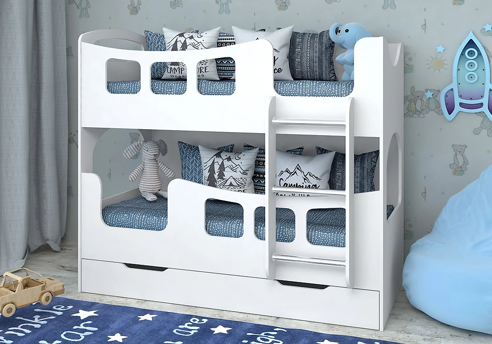 детская двухэтажная кровать Звездочка-3-1600 двухъярусная