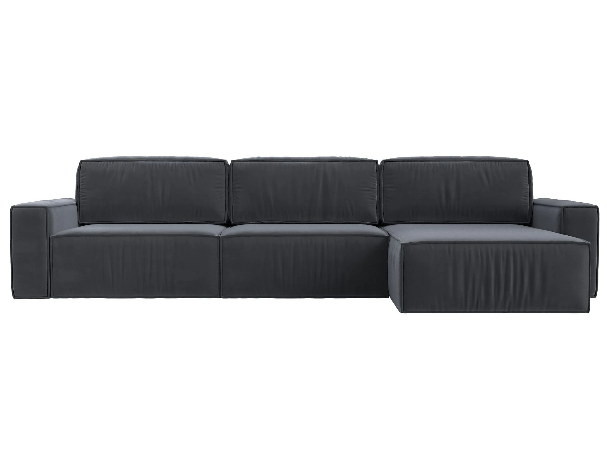 Угловой диван с ящиком для белья Прага Классик лонг Плюш Дизайн 6