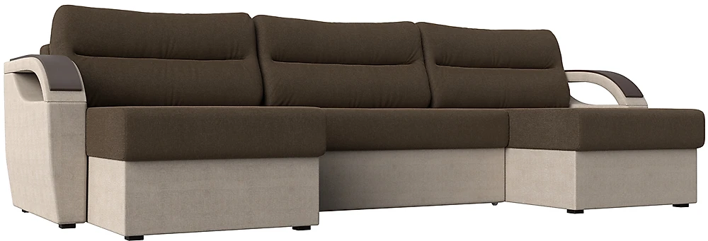 Угловой диван с подушками Форсайт Кантри Браун-Беж