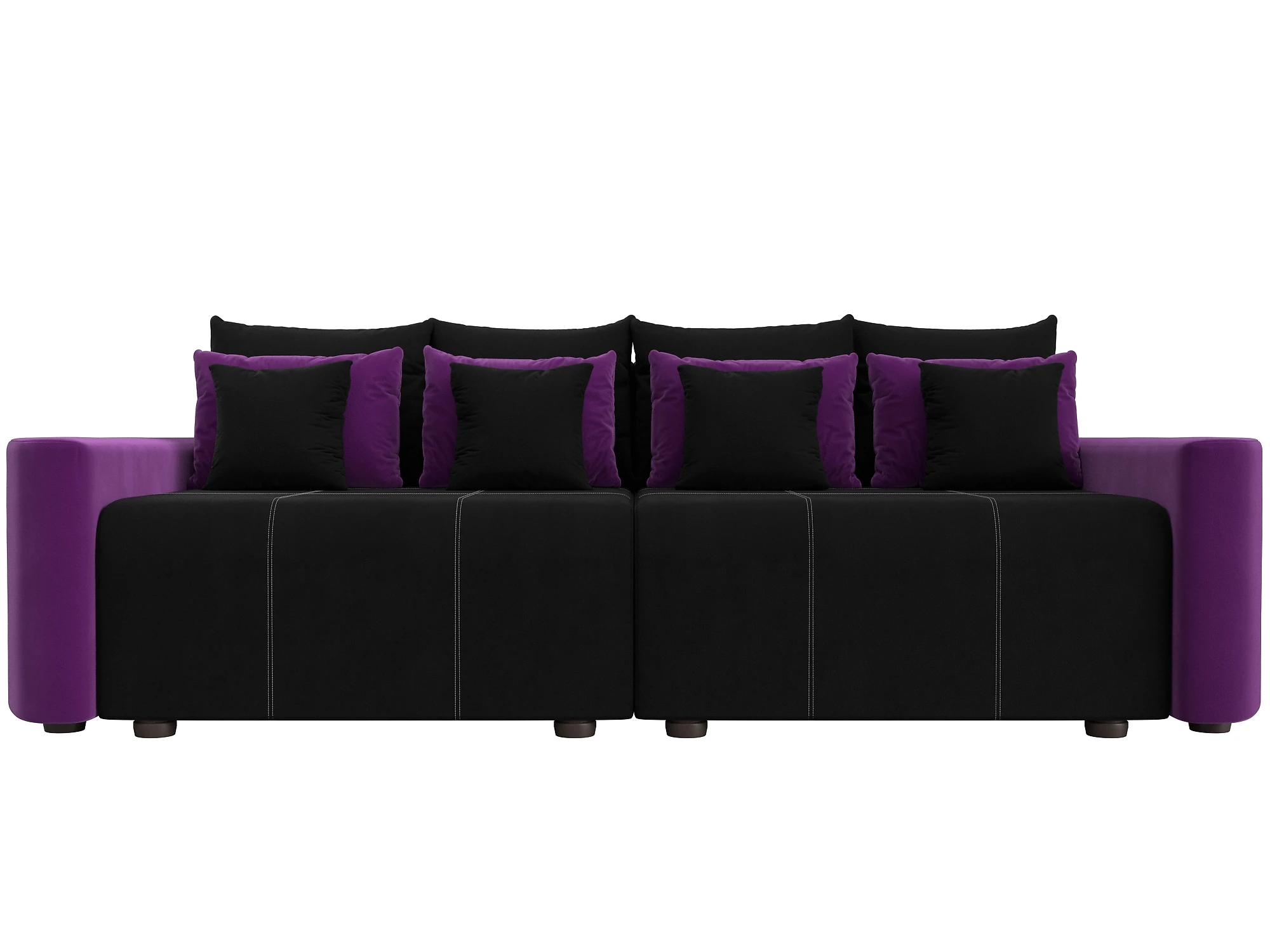 диван для ежедневного сна Бристоль Вельвет Черный-Фиолетовый