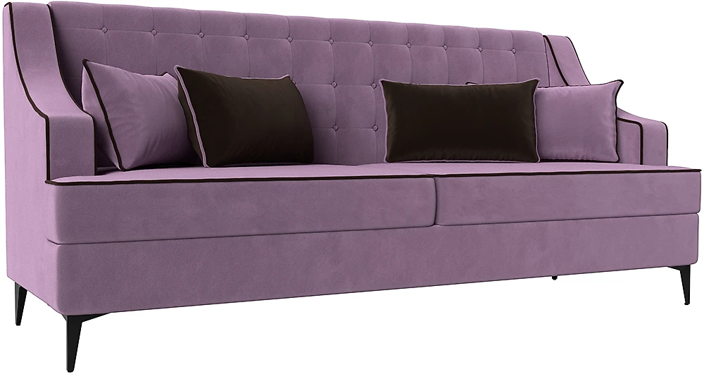 Фиолетовый диван Марк Вельвет Сиреневый-Коричневый