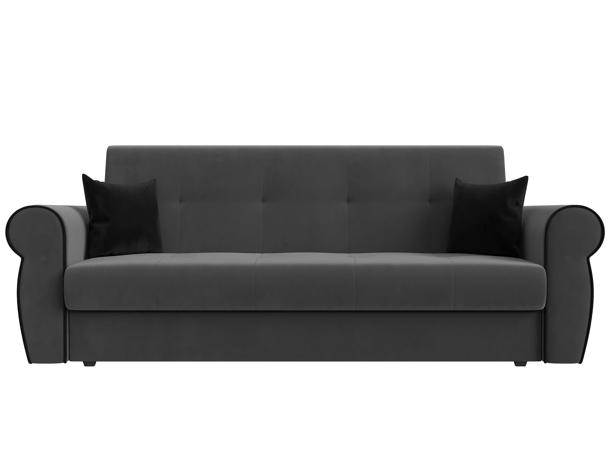 Прямой диван серого цвета Лига-019 Плюш Дизайн 12 книжка